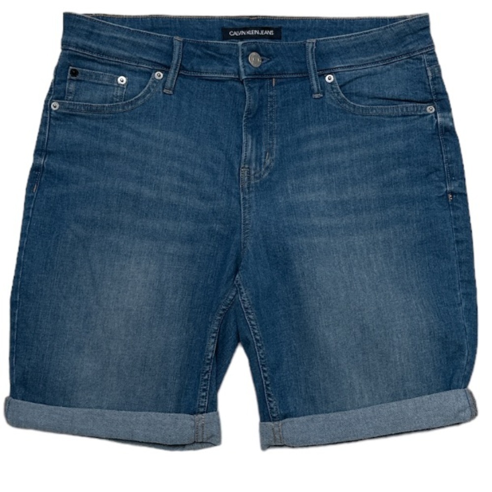 Calvin Klein jeans shorts size 10 with rolled him dark wash